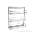 Rack de almacenamiento de 3 niveles montada en la pared de la cocina y el baño